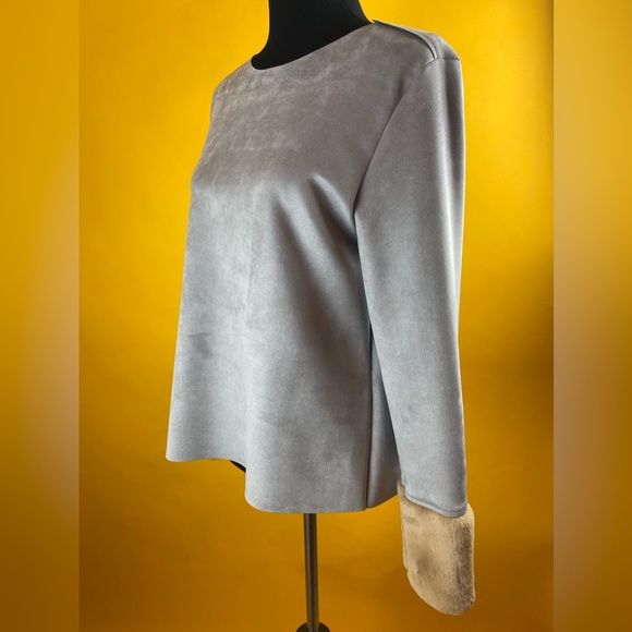 NWT Zara Grey With Tan Faux Fur Cuffs - Picture 3 of 7